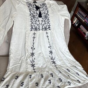 Embroidered White Mini Dress